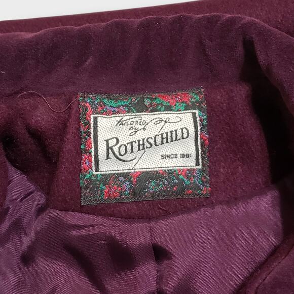 Vtg Rothschild Girl Wool Victorian Capelet Coat Wine Purple Sz 4T Holiday Church - Picture 6 of 16